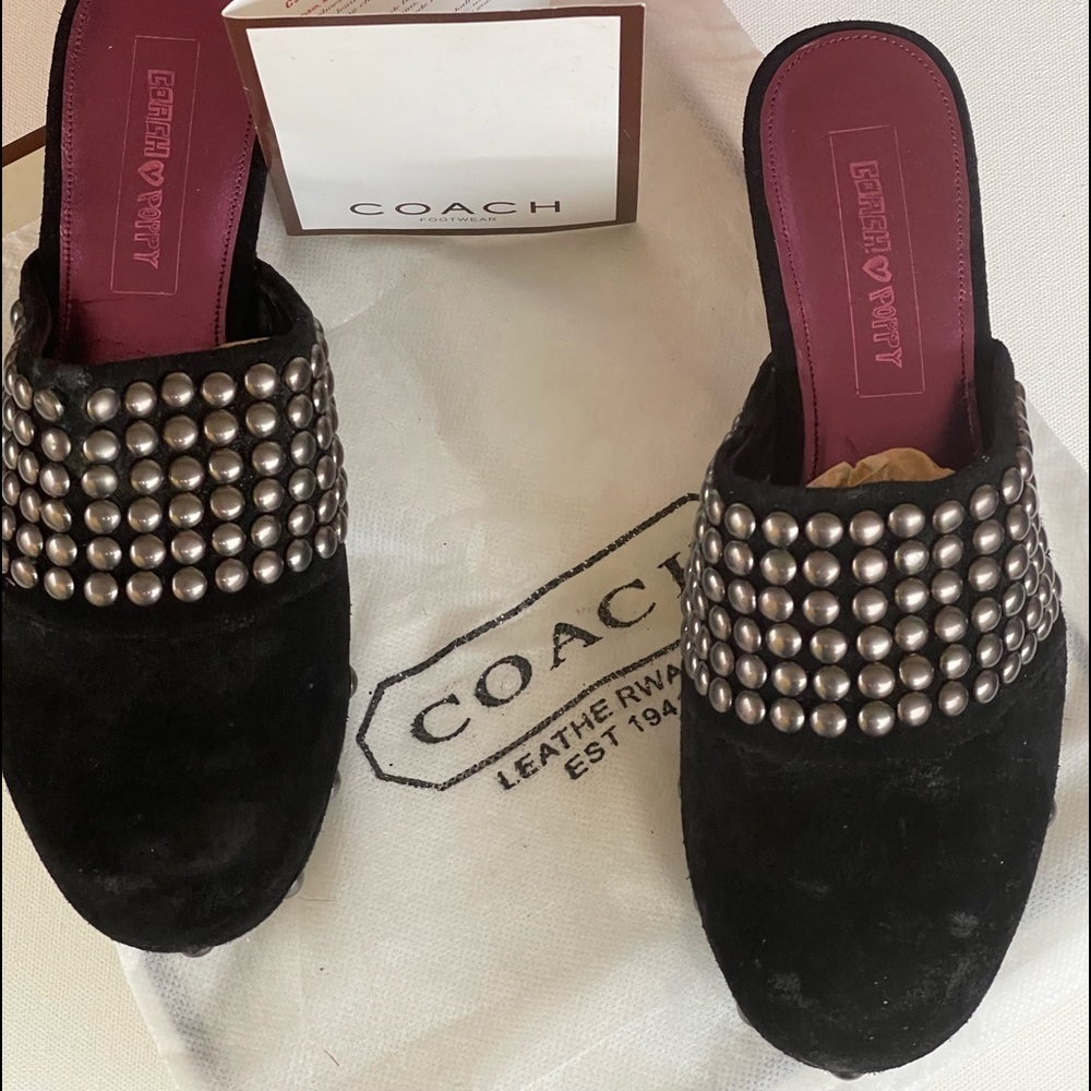 COACH STUDDED PATCH CLOGS FOR WOMEN